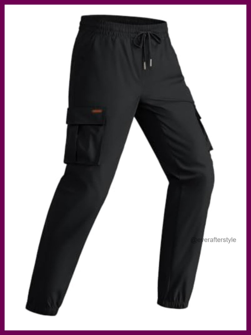 Men's Lightweight Cargo Jogger Sweatpants Cuffed Ankle Drawstring Pockets